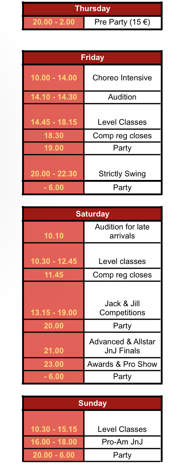 preliminary schedule