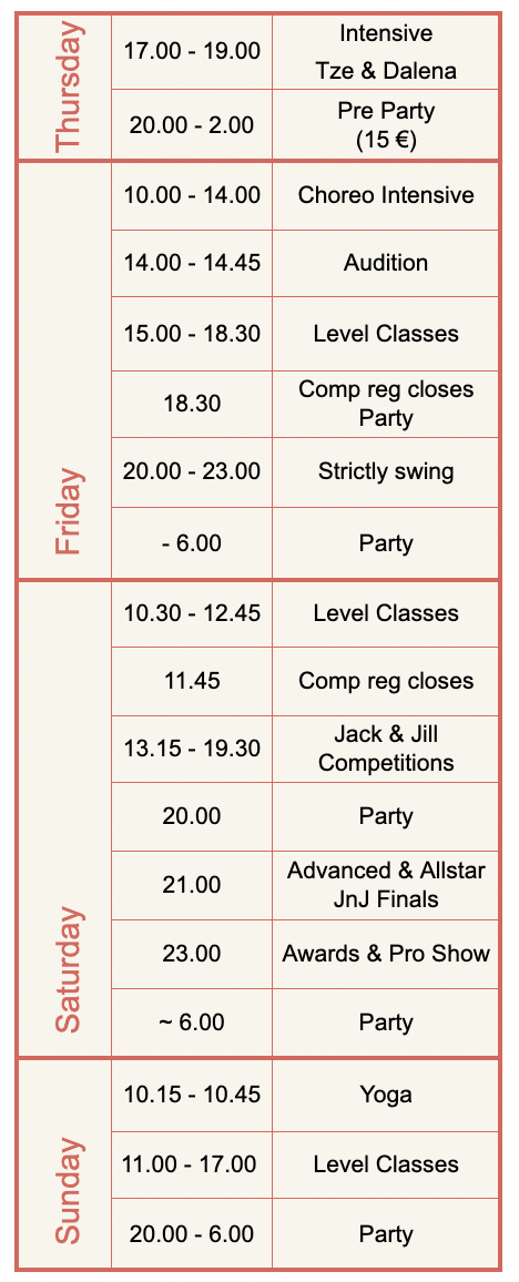 preliminary schedule